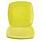 Kuber Industries Square Plastic Microwave/Dishwasher Safe Dinner Plates Set for Families, Parties, Daily Use, Set of 3 (Green)